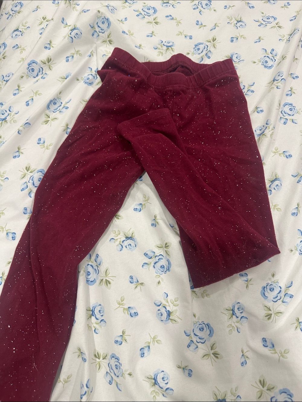 Girls' Sparkle Burgundy Leggings - Brand Unspecified